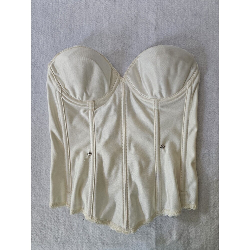 Empire Longline Bra Size 34B White Underwire Vintage Style Lingerie Womens